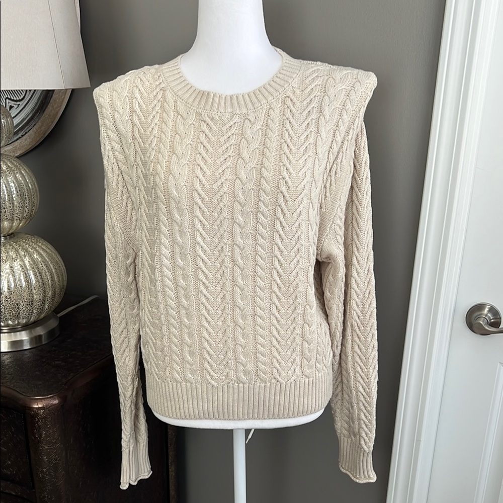 Evereve Cream Cable Knit Sweater